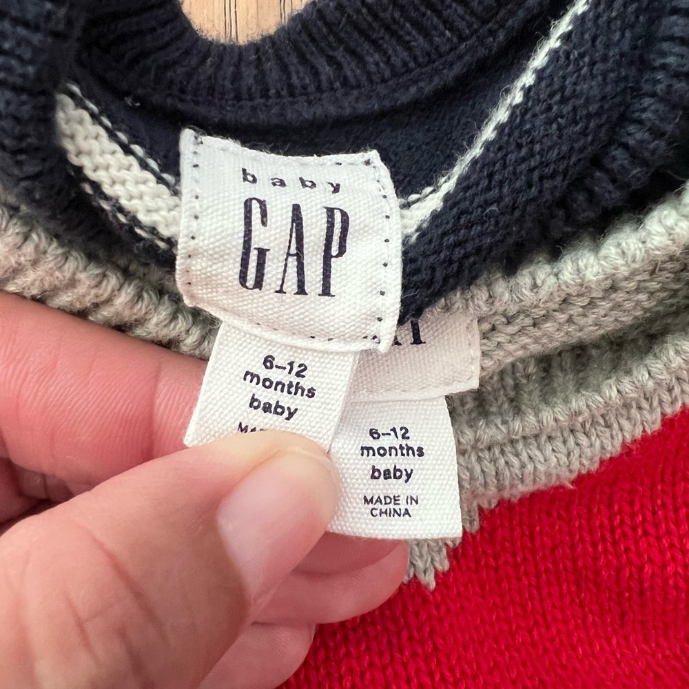 GAP Gray and Navy Striped Kids One Pieces - Picture 5 of 10